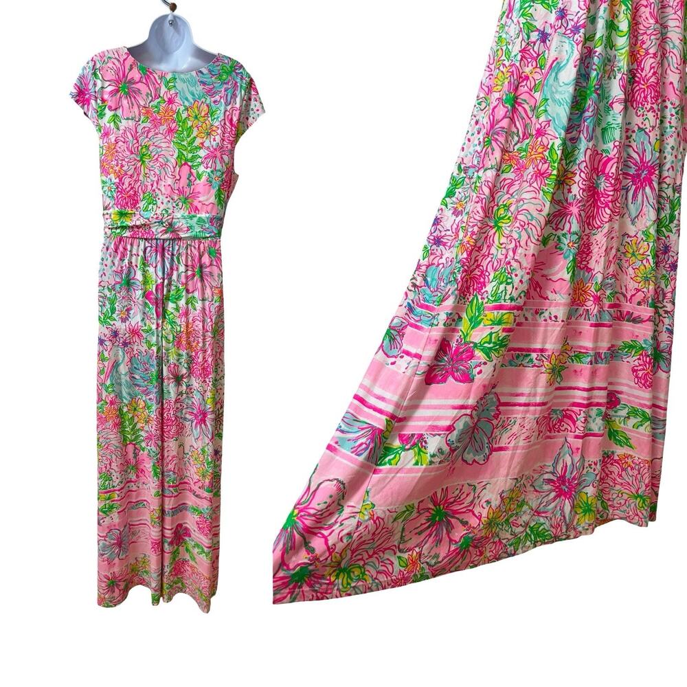 Lilly Putlizer Breanna Maxi Floral Dress Size‎ XL Paradise Found Deep V Neck NWT - Picture 2 of 5